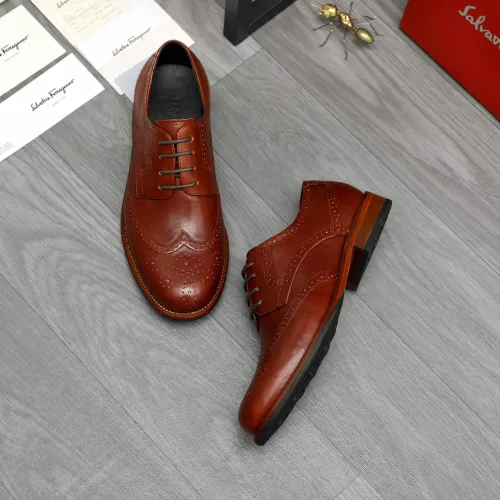 Replica Salvatore Ferragamo Leather Shoes For Men #1399167 $125.00 USD for Wholesale
