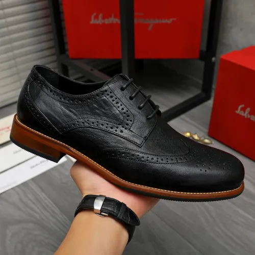 Replica Salvatore Ferragamo Leather Shoes For Men #1399168 $125.00 USD for Wholesale