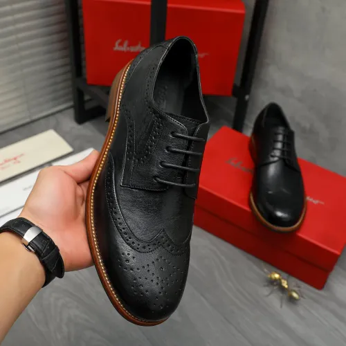 Replica Salvatore Ferragamo Leather Shoes For Men #1399168 $125.00 USD for Wholesale