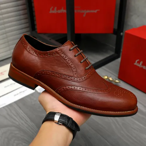 Replica Salvatore Ferragamo Leather Shoes For Men #1399169 $125.00 USD for Wholesale