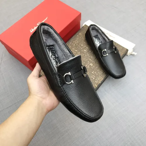 Replica Salvatore Ferragamo Leather Shoes For Men #1399440 $98.00 USD for Wholesale