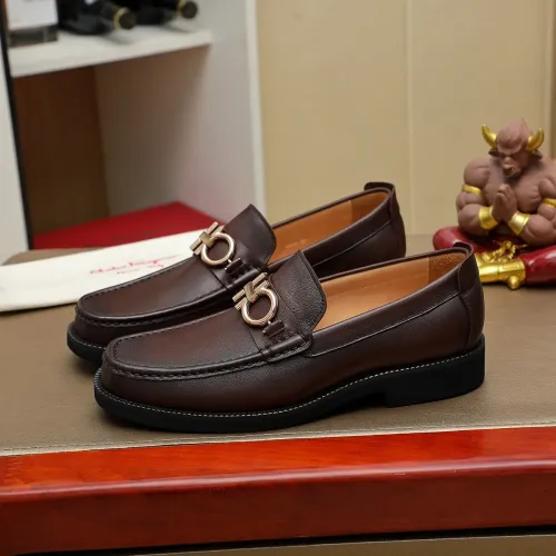 Replica Salvatore Ferragamo Leather Shoes For Men #1399784 $98.00 USD for Wholesale