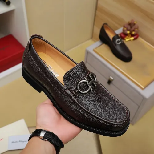 Replica Salvatore Ferragamo Leather Shoes For Men #1399785 $98.00 USD for Wholesale