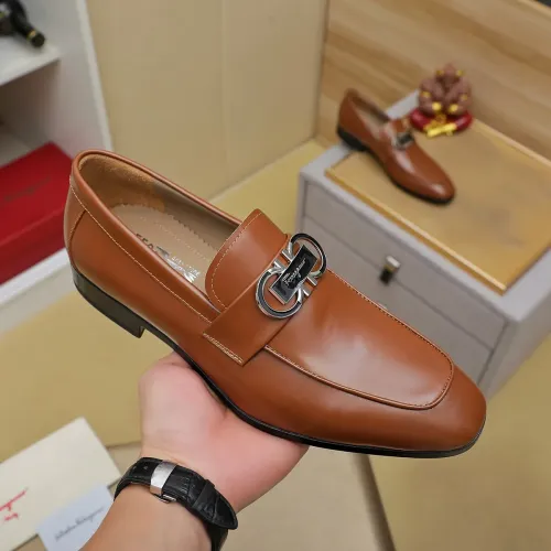 Replica Salvatore Ferragamo Leather Shoes For Men #1399794 $108.00 USD for Wholesale