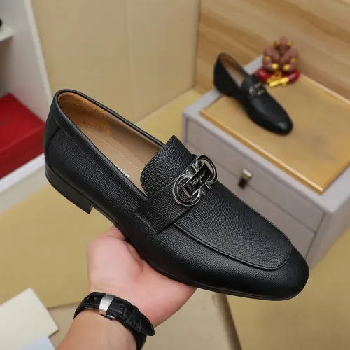 Replica Salvatore Ferragamo Leather Shoes For Men #1399797 $108.00 USD for Wholesale