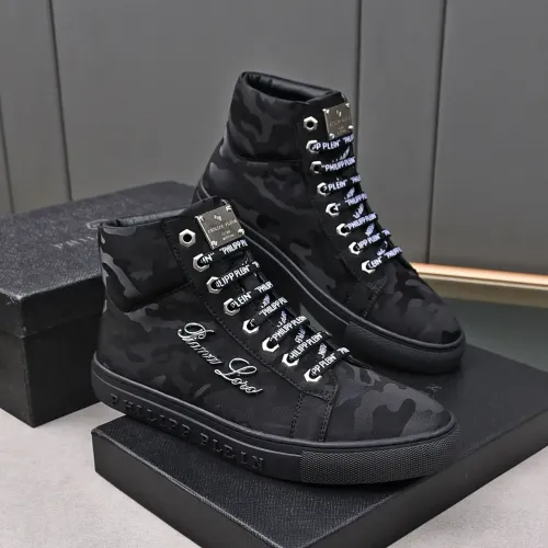 Replica Philipp Plein PP High Tops Shoes For Men #1400018 $88.00 USD for Wholesale