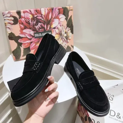 Replica Dolce & Gabbana D&G Leather Shoes For Women #1400758 $122.00 USD for Wholesale