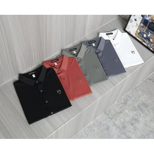 Replica Salvatore Ferragamo Shirts Short Sleeved For Men #1402774 $52.00 USD for Wholesale