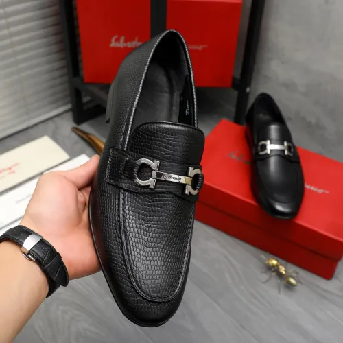 Replica Salvatore Ferragamo Leather Shoes For Men #1408688 $85.00 USD for Wholesale