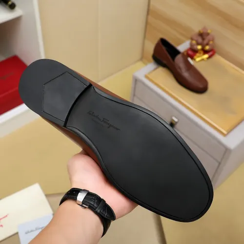 Replica Salvatore Ferragamo Leather Shoes For Men #1408689 $88.00 USD for Wholesale