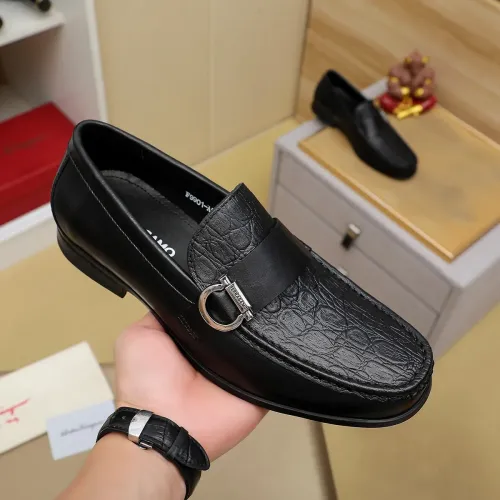 Replica Salvatore Ferragamo Leather Shoes For Men #1408690 $88.00 USD for Wholesale