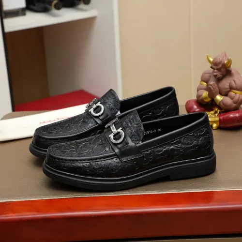 Replica Salvatore Ferragamo Leather Shoes For Men #1408691 $88.00 USD for Wholesale
