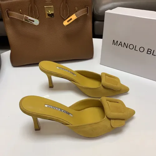 Replica Manolo Blahnik Slippers For Women #1409574 $96.00 USD for Wholesale