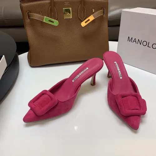 Replica Manolo Blahnik Slippers For Women #1409577 $96.00 USD for Wholesale