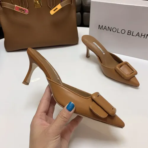 Replica Manolo Blahnik Slippers For Women #1409579 $96.00 USD for Wholesale