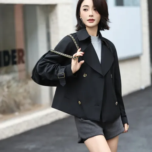 Replica Burberry Trench Coat Long Sleeved For Women #1410242 $132.00 USD for Wholesale