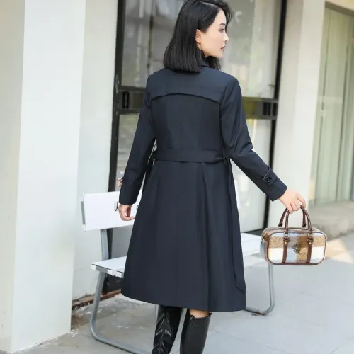 Replica Burberry Trench Coat Long Sleeved For Women #1410297 $160.00 USD for Wholesale