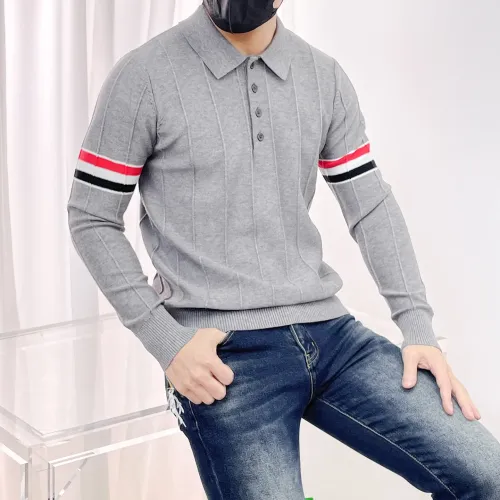 Replica Thom Browne TB Sweaters Long Sleeved For Men #1412848 $85.00 USD for Wholesale