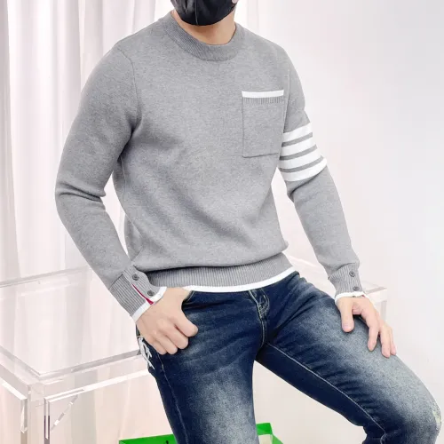 Replica Thom Browne TB Sweaters Long Sleeved For Men #1412855 $85.00 USD for Wholesale