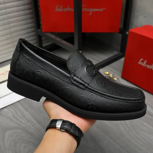 Replica Salvatore Ferragamo Leather Shoes For Men #1416446 $98.00 USD for Wholesale