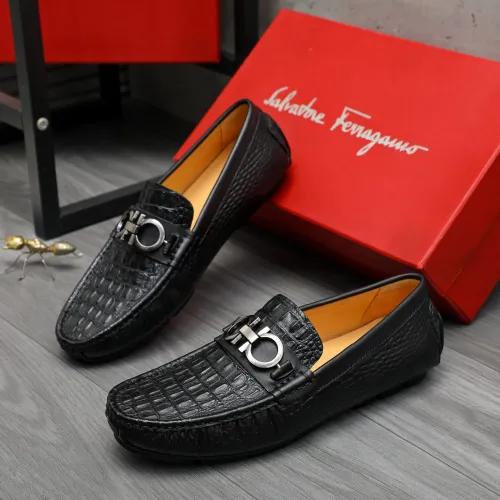 Replica Salvatore Ferragamo Leather Shoes For Men #1416524 $76.00 USD for Wholesale