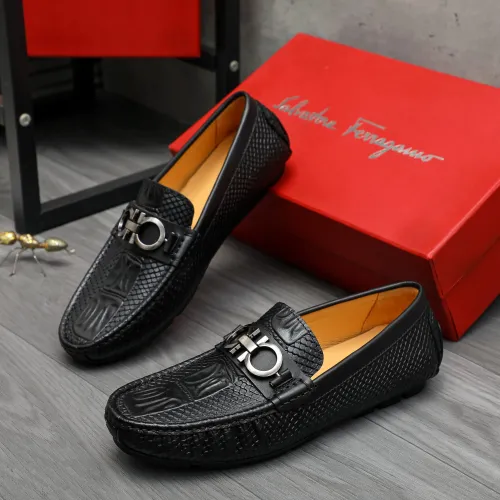 Replica Salvatore Ferragamo Leather Shoes For Men #1416526 $76.00 USD for Wholesale