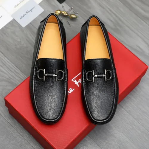 Replica Salvatore Ferragamo Leather Shoes For Men #1416529 $76.00 USD for Wholesale