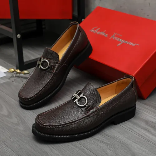 Replica Salvatore Ferragamo Leather Shoes For Men #1416536 $96.00 USD for Wholesale
