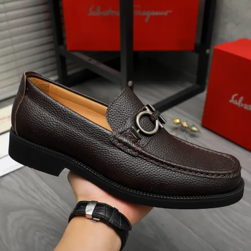 Replica Salvatore Ferragamo Leather Shoes For Men #1416536 $96.00 USD for Wholesale