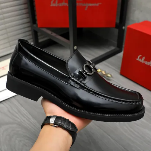 Replica Salvatore Ferragamo Leather Shoes For Men #1416540 $96.00 USD for Wholesale
