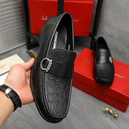 Replica Salvatore Ferragamo Leather Shoes For Men #1416547 $88.00 USD for Wholesale