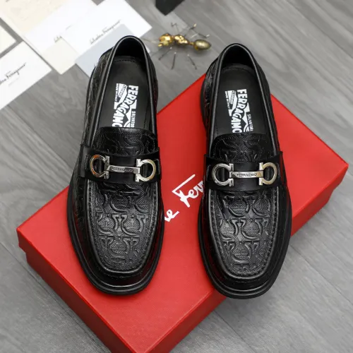 Replica Salvatore Ferragamo Leather Shoes For Men #1416551 $88.00 USD for Wholesale