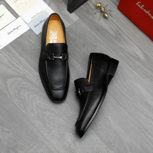 Replica Salvatore Ferragamo Leather Shoes For Men #1416553 $88.00 USD for Wholesale