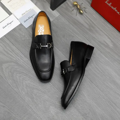 Replica Salvatore Ferragamo Leather Shoes For Men #1416554 $88.00 USD for Wholesale
