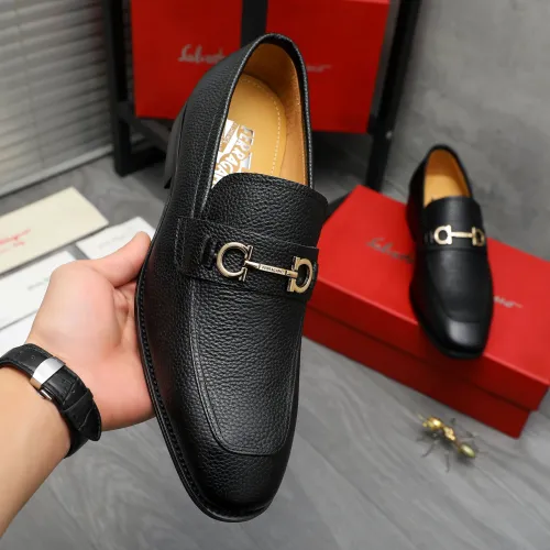 Replica Salvatore Ferragamo Leather Shoes For Men #1416557 $88.00 USD for Wholesale