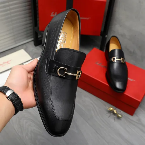Replica Salvatore Ferragamo Leather Shoes For Men #1416558 $88.00 USD for Wholesale