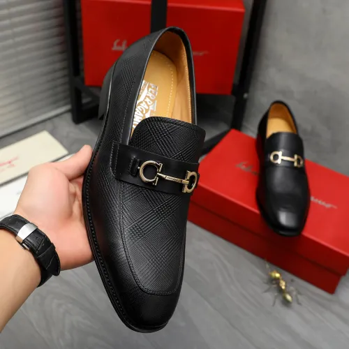 Replica Salvatore Ferragamo Leather Shoes For Men #1416559 $88.00 USD for Wholesale