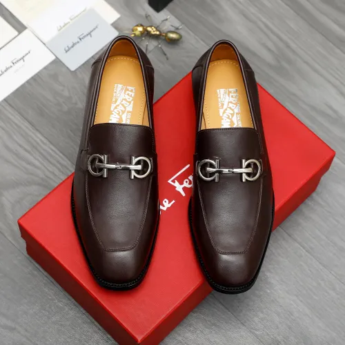 Replica Salvatore Ferragamo Leather Shoes For Men #1416560 $88.00 USD for Wholesale