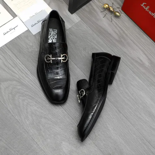 Replica Salvatore Ferragamo Leather Shoes For Men #1416565 $88.00 USD for Wholesale
