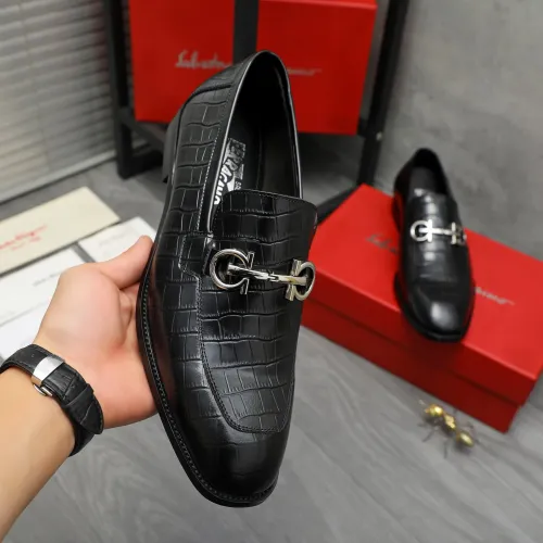 Replica Salvatore Ferragamo Leather Shoes For Men #1416565 $88.00 USD for Wholesale