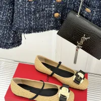 $102.00 USD Salvatore Ferragamo Flat Shoes For Women #1408915