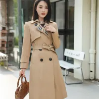 $160.00 USD Burberry Trench Coat Long Sleeved For Women #1410295