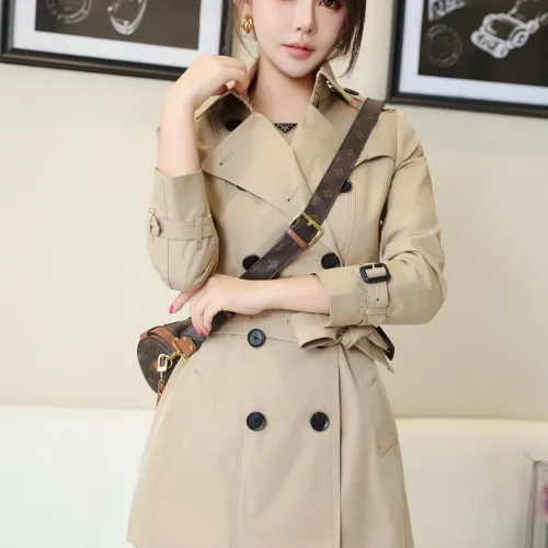 Replica Burberry Trench Coat Long Sleeved For Women #1419535 $160.00 USD for Wholesale