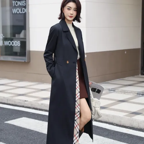 Replica Burberry Trench Coat Long Sleeved For Women #1419556 $170.00 USD for Wholesale