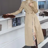 $170.00 USD Burberry Trench Coat Long Sleeved For Women #1419552