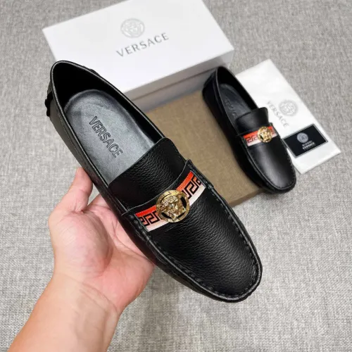 Replica Versace Leather Shoes For Men #1423060 $80.00 USD for Wholesale