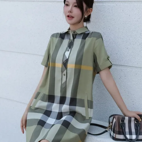 Replica Burberry Dresses Short Sleeved For Women #1423754 $76.00 USD for Wholesale