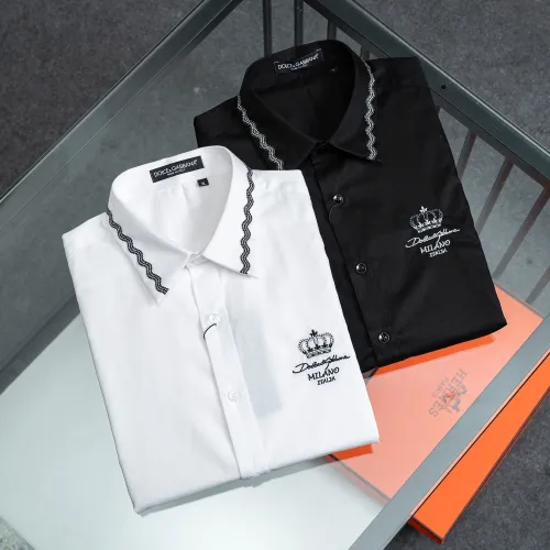 Replica Dolce & Gabbana D&G Shirts Long Sleeved For Men #1428964 $48.00 USD for Wholesale