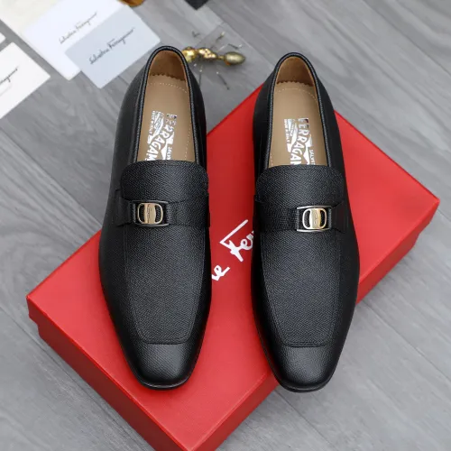 Replica Salvatore Ferragamo Leather Shoes For Men #1433539 $108.00 USD for Wholesale