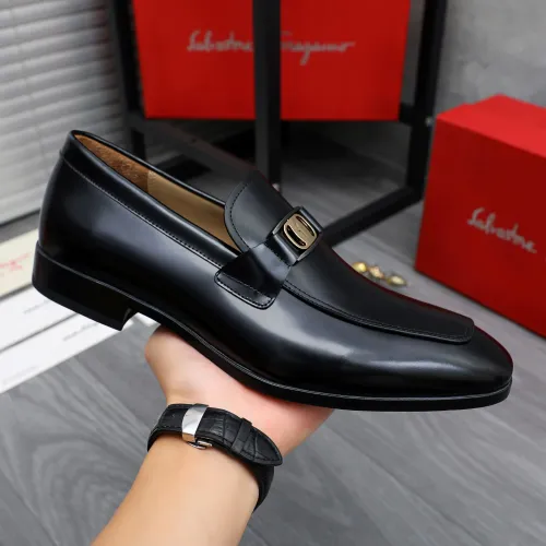 Replica Salvatore Ferragamo Leather Shoes For Men #1433541 $108.00 USD for Wholesale
